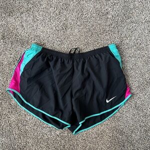 Nike Black and Pink Athletic Shorts Moisture-Wicking Design